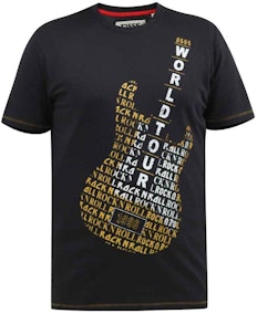 D555 Owen World Tour Guitar Print T-Shirt Washed Black
